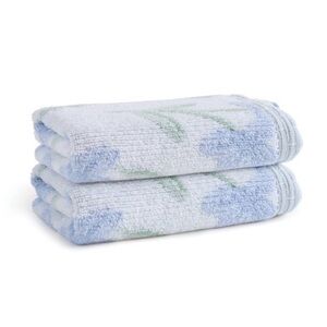 PERI HOME NWT 2pc hand towel set -blue floral